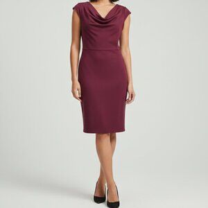 NWT Banana Republic Burgundy Mini Office Dress Size 6 Cap Sleeve Cowl Neck